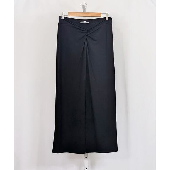 Reformation Top Skirt Set Black Rylan Two Piece Knit Twist Front Misses Size L - Picture 2 of 11